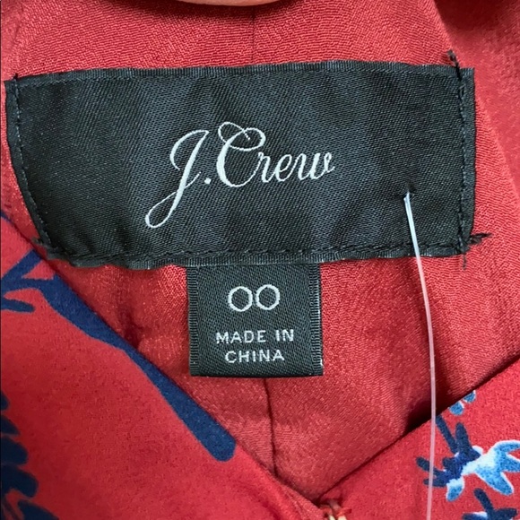NWT J Crew Red Floral Faux Wrap Dress - Picture 6 of 13